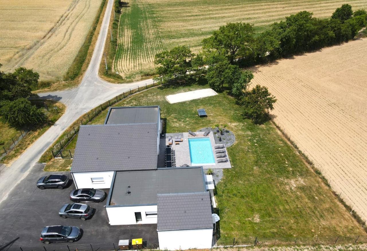 Villa De Groupe Avec Piscine, Jacuzzi Et Vue Nature Pierric Extérieur photo